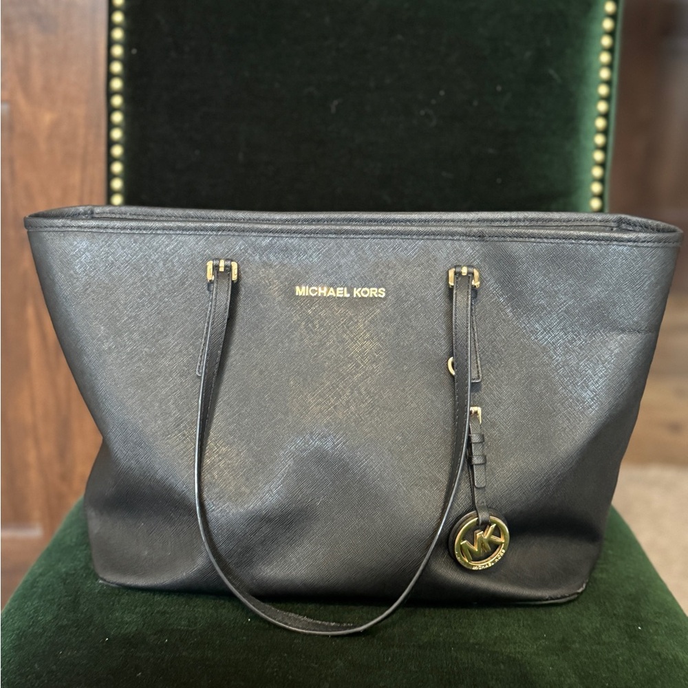 MICHAEL Michael Kors Black Jet Set Tote Bag Large